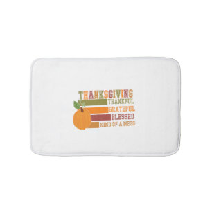 Thanksgiving Thankful Grateful Blessed Bath Mat