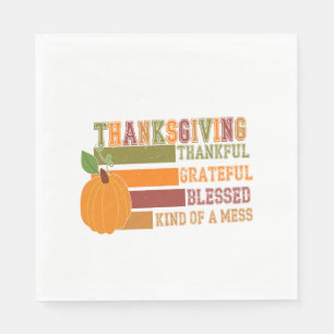 Thanksgiving Thankful Grateful Blessed Napkin