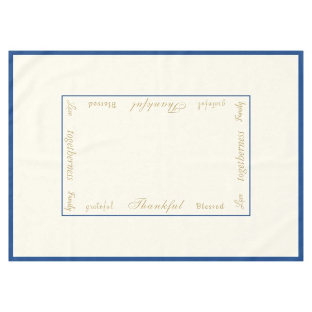 Thanksgiving Thankful Tablecloth (Front (Horizontal))