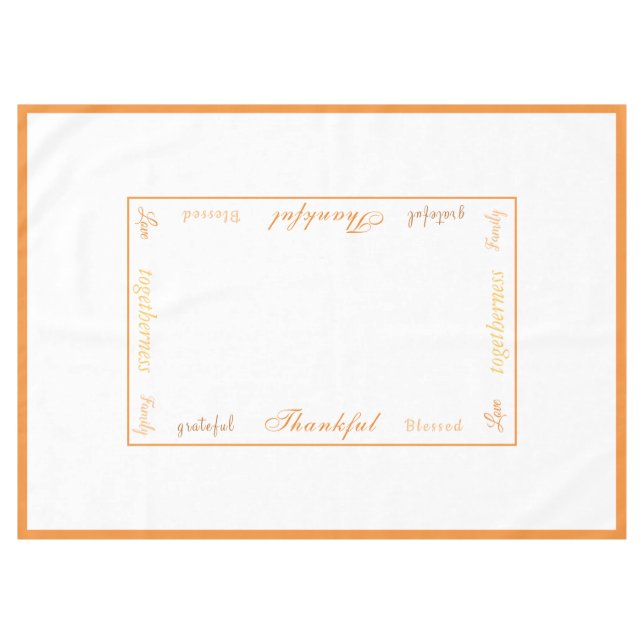 Thanksgiving Thankful Tablecloth (Front (Horizontal))