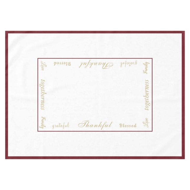 Thanksgiving Thankful Tablecloth (Front (Horizontal))