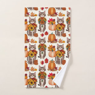 Thanksgiving themed for cat lovers hand towel