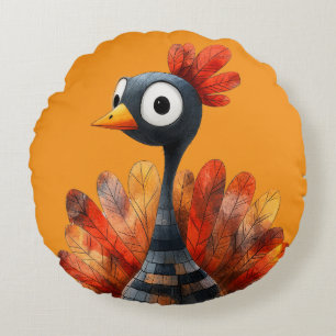 Thanksgiving Themed Throw Pillow with Turkey
