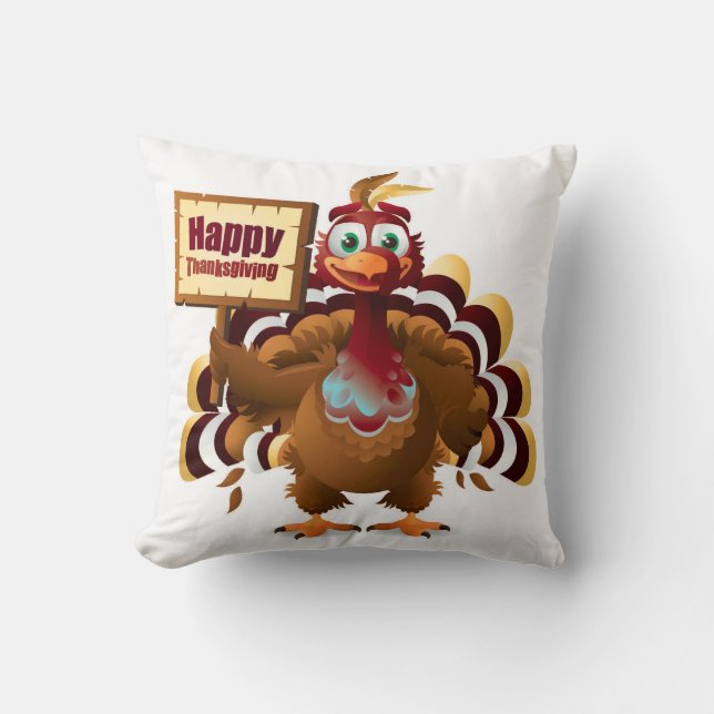 Thanksgiving Throw Pillow/Turkey Pillow (Front)