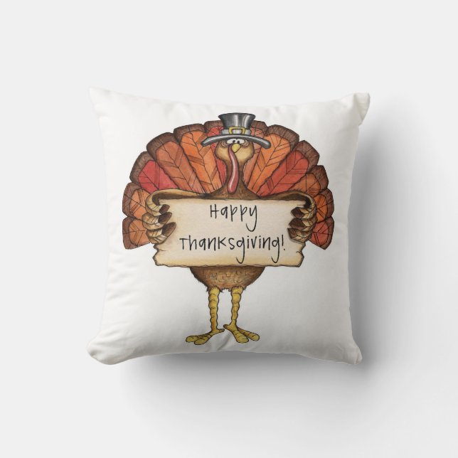 Thanksgiving Throw Pillow/Turkey Pillow (Front)