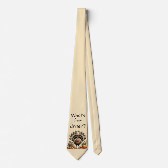 Thanksgiving Tie: What's for dinner? Quirky Turkey Tie (Front)