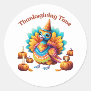Thanksgiving Time Classic Round Sticker