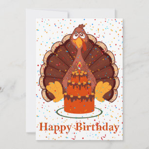 Thanksgiving Time Happy Birthday Card