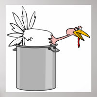 Thanksgiving Tired Turkey in Cooking Pot Humor