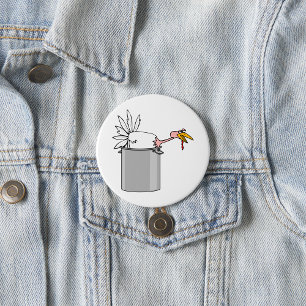 Thanksgiving Tired Turkey in Cooking Pot Humour  3 Inch Round Button