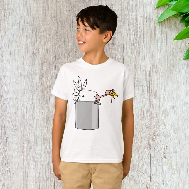 Thanksgiving Tired Turkey in Cooking Pot Humour  T-Shirt (Creator Uploaded)