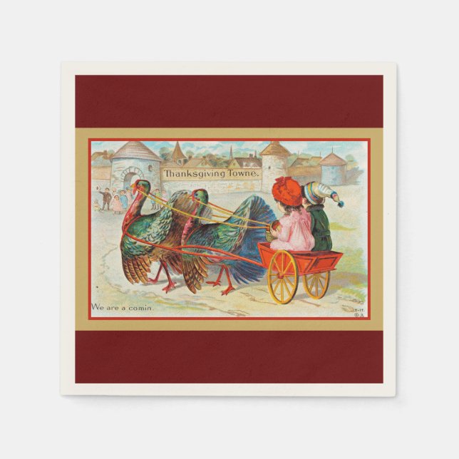 Thanksgiving Towne, Greetings! Napkin (Front)