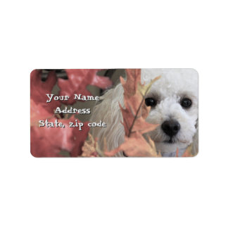 Thanksgiving Toy Poodle puppy address labels