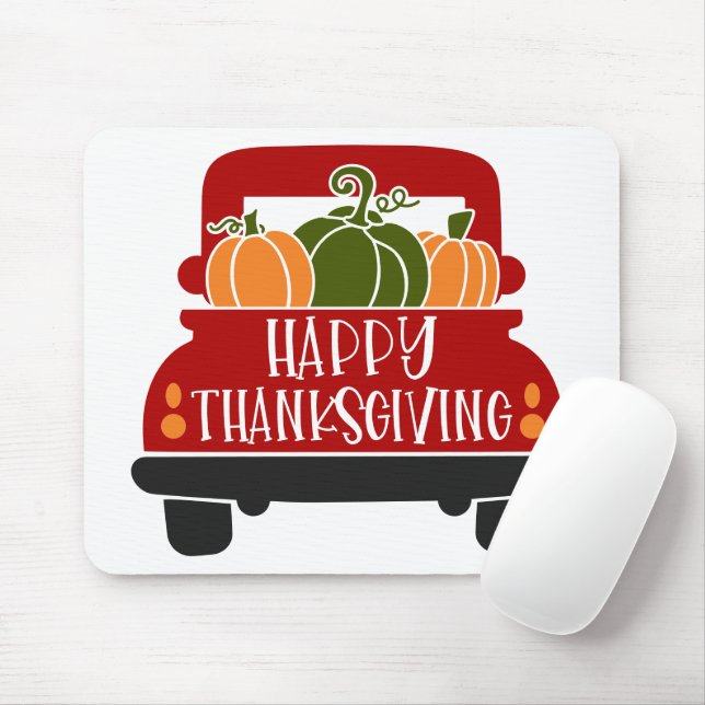 Thanksgiving Truck Mouse Pad (With Mouse)