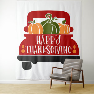 Thanksgiving Truck Tapestry