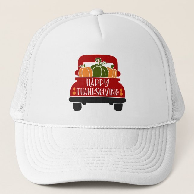 Thanksgiving Truck Trucker Hat (Front)