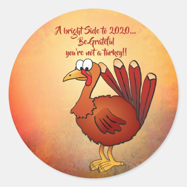 Thanksgiving Turkey 20 grateful 1 sticker (Front)