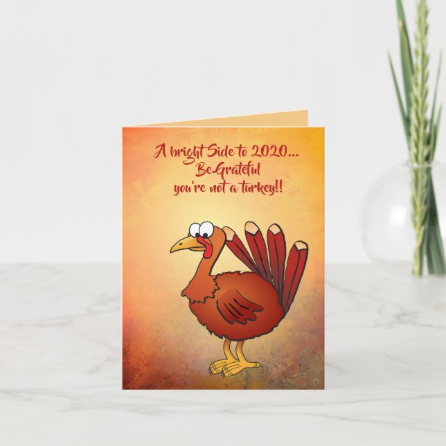 Thanksgiving Turkey 20 grateful 1 Thank You Card (Front)