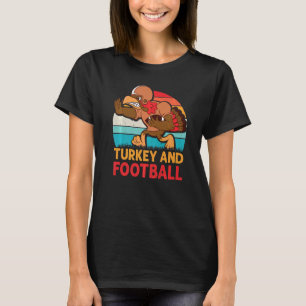 Thanksgiving Turkey and Football Retro Vintage Men T-Shirt