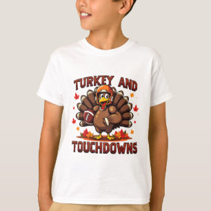 Thanksgiving Turkey And Touchdowns Footll Player 1 T-Shirt