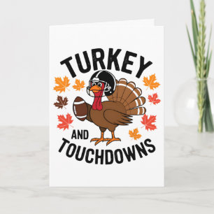 Thanksgiving Turkey And Touchdowns Footll Player 2 Card