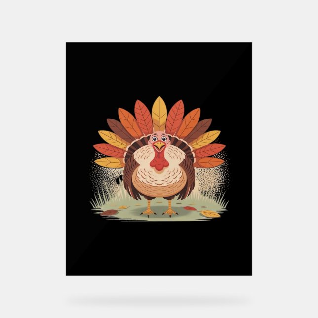 Thanksgiving Turkey – Autumn Holiday Classic Class Acrylic Sign (Front)