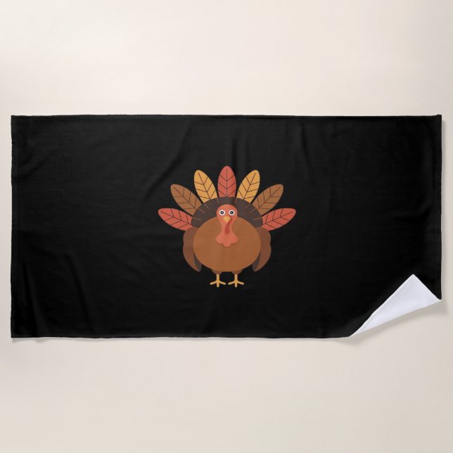 Thanksgiving Turkey – Autumn Holiday Classic Class Beach Towel (Front)