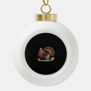 Thanksgiving Turkey – Autumn Holiday Classic Class Ceramic Ball Christmas Ornament