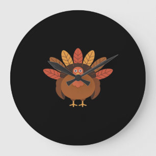 Thanksgiving Turkey – Autumn Holiday Classic Class Large Clock