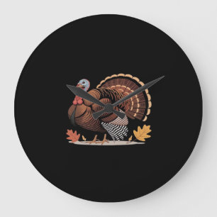 Thanksgiving Turkey – Autumn Holiday Classic Class Large Clock