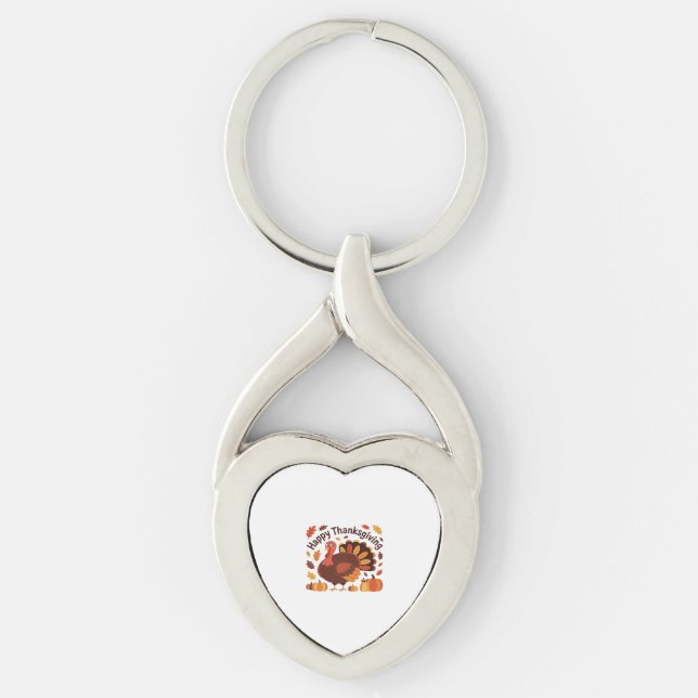 Thanksgiving Turkey – Autumn Holiday Classic Overs Keychain (Front)