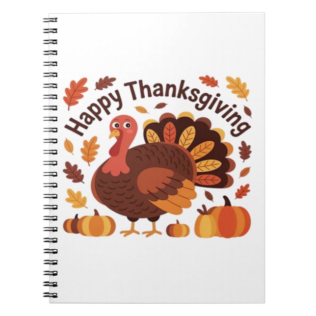 Thanksgiving Turkey – Autumn Holiday Classic Overs Notebook (Front)
