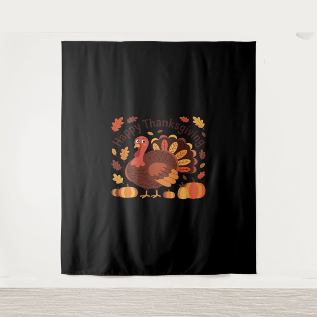 Thanksgiving Turkey – Autumn Holiday Classic Overs Tapestry (Front)