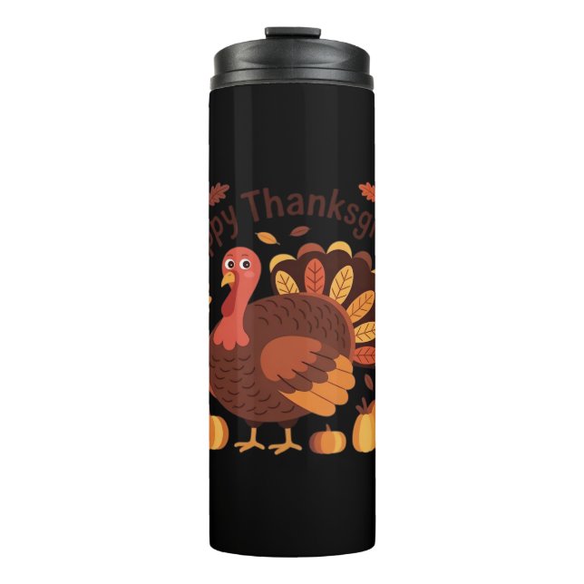Thanksgiving Turkey – Autumn Holiday Classic Overs Thermal Tumbler (Front)
