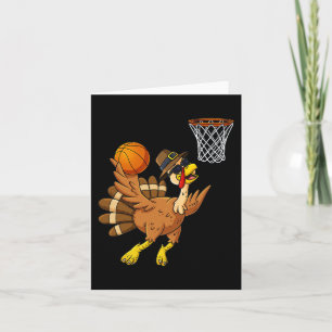 Thanksgiving Turkey Basketball Player Fun Boys Gir Card