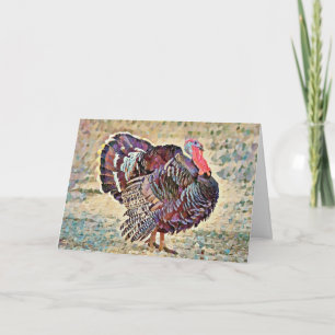 Thanksgiving Turkey Bird Art Friends Card