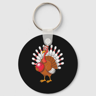 Thanksgiving Turkey Bowling Pin Matching Team 1 Keychain