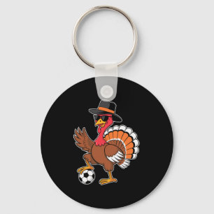 Thanksgiving Turkey Cat Funny Thanksgiving Men Wom Keychain