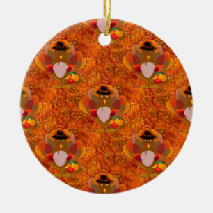 thanksgiving turkey ceramic ornament