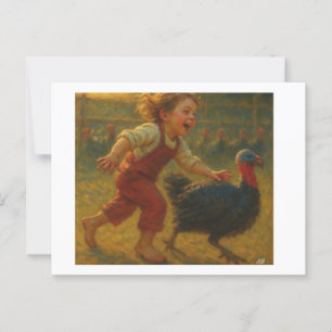 Thanksgiving Turkey Chase, Postcard