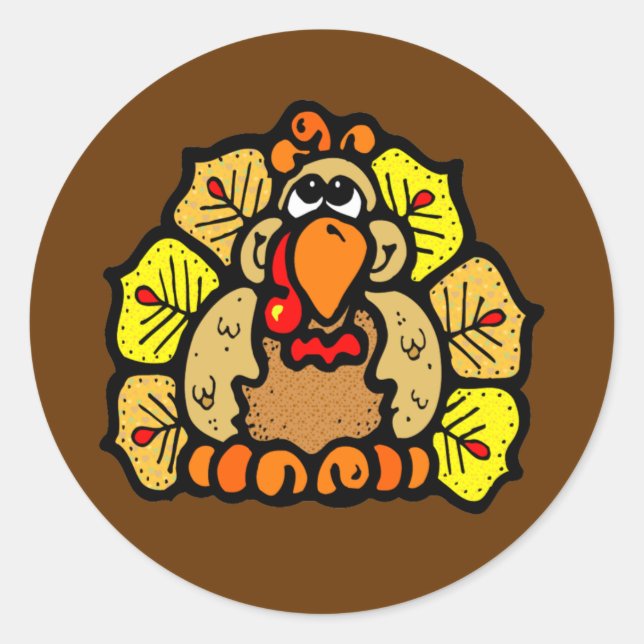 Thanksgiving Turkey Classic Round Sticker (Front)
