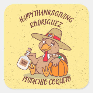 Thanksgiving Turkey Coquito  Square Sticker