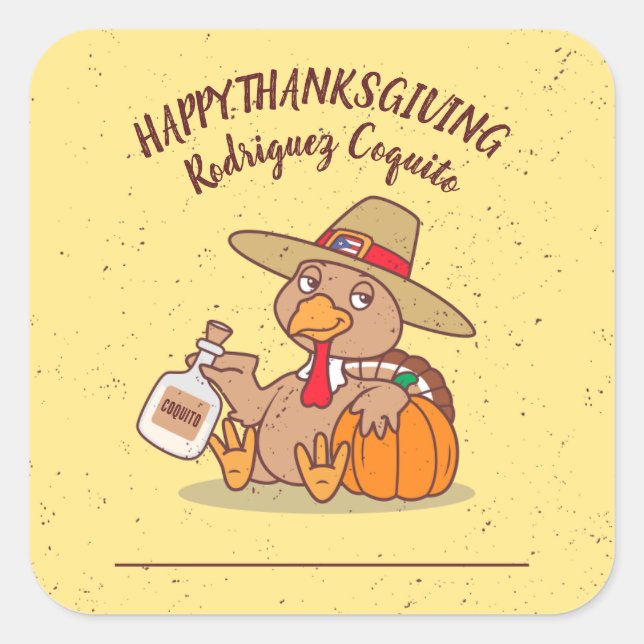 Thanksgiving Turkey Coquito Sticker (Front)