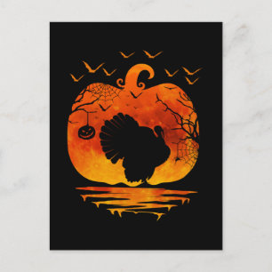 THANKSGIVING TURKEY COSTUME PUMPKIN FALL SEASON POSTCARD