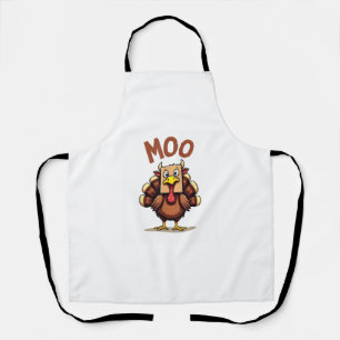 Thanksgiving Turkey cow moo Funny Men Women Thanks Apron