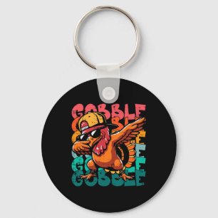Thanksgiving Turkey Dab Gobble Funny Toddler Boys Keychain