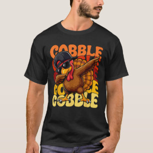 Thanksgiving Turkey Dab Gobble Funny Toddler Boys T-Shirt