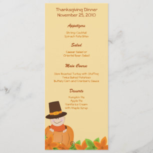 Thanksgiving Turkey Day Customized Menu Invitation