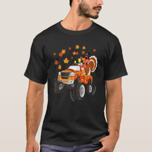 Thanksgiving Turkey Day Riding Monster Truck Kids  T-Shirt
