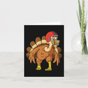 Thanksgiving Turkey Defensive End Football Boys Ki Card